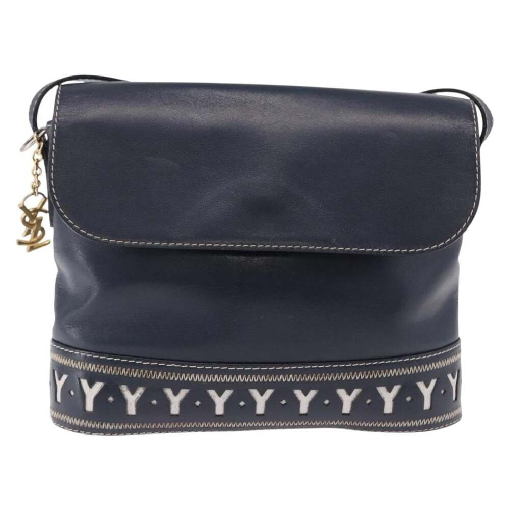 Saint Laurent Leather Shoulder Bag Blue